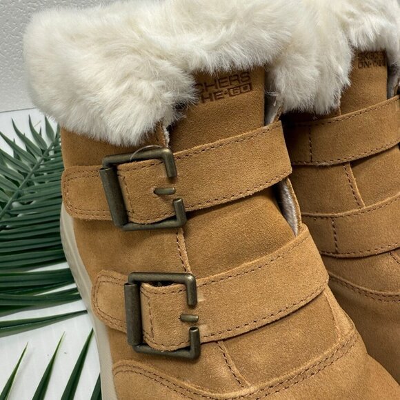 Skechers Suede Boots Women's Chestnut On-the-GO City 2 Winter Fling Size 7 - Picture 4 of 11